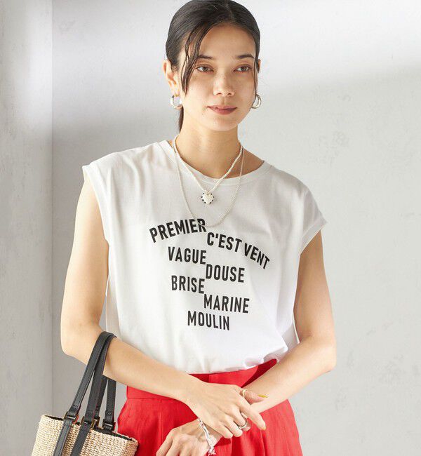 SHIPS for women「プラチナ ヴェール フレンチ スリーブ TEE」|Tシャツ・カットソー|