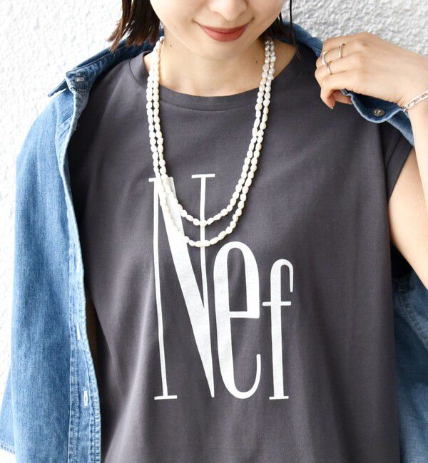 SHIPS for women「プラチナ ヴェール フレンチ スリーブ TEE」|Tシャツ・カットソー|ダークグレー