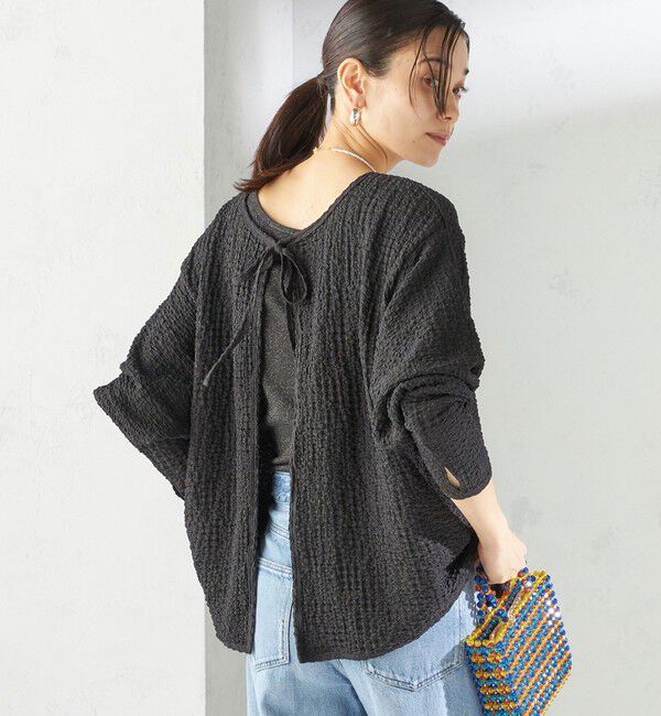 SHIPS for women「maroba:〈手洗い可能〉2WAY ラッシュ カーディガン」|その他|ブラック