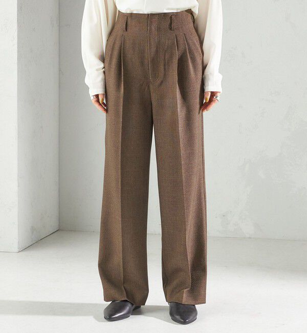 SHIPS for women「〈手洗い可能〉TUMUGITO(R) シャーク ツイード タック パンツ」|その他|