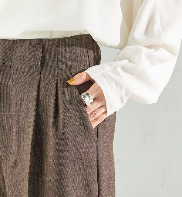 SHIPS for women「〈手洗い可能〉TUMUGITO(R) シャーク ツイード タック パンツ」|その他|