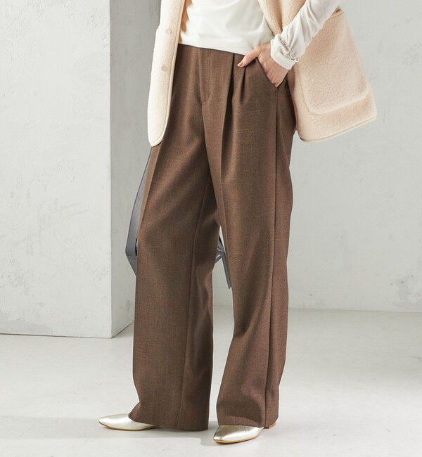SHIPS for women「〈手洗い可能〉TUMUGITO(R) シャーク ツイード タック パンツ」|その他|