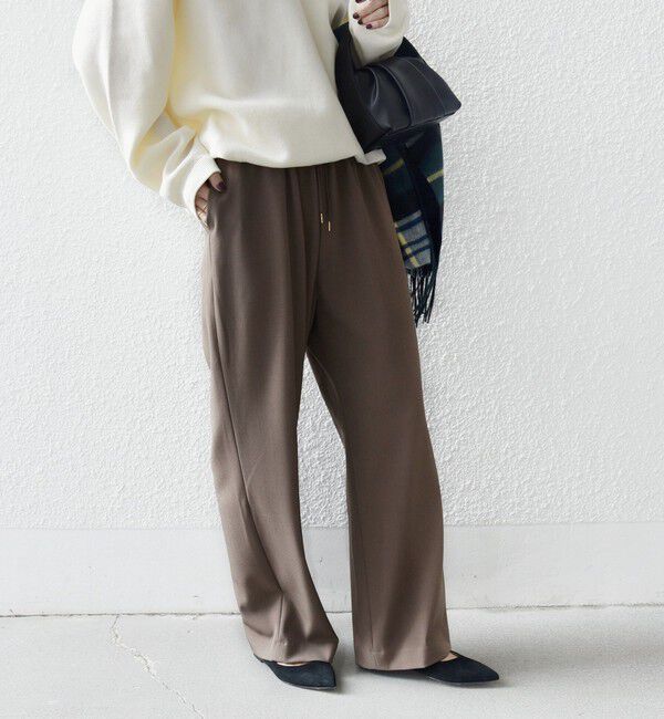 SHIPS for women「〈UVカット/防シワ加工〉梳毛調 ストレッチ ドロスト パンツ」|その他|