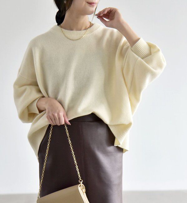 quaranciel「《一部追加予約》〈手洗い可能〉AQUA カシミヤ ミックス ドルマン ニット」|ニット・セーター|