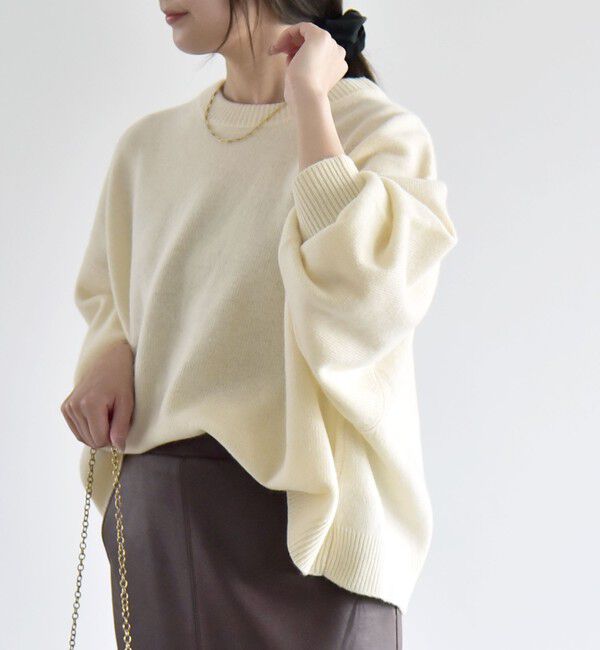 quaranciel「《一部追加予約》〈手洗い可能〉AQUA カシミヤ ミックス ドルマン ニット」|ニット・セーター|