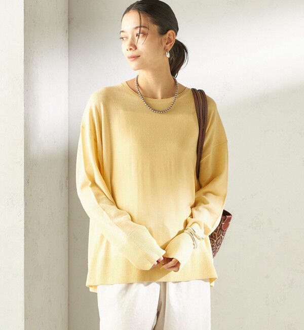 SHIPS for women「〈手洗い可能〉14G ウォッシャブル クルーネック ニット プルオーバー」|ニット・セーター|