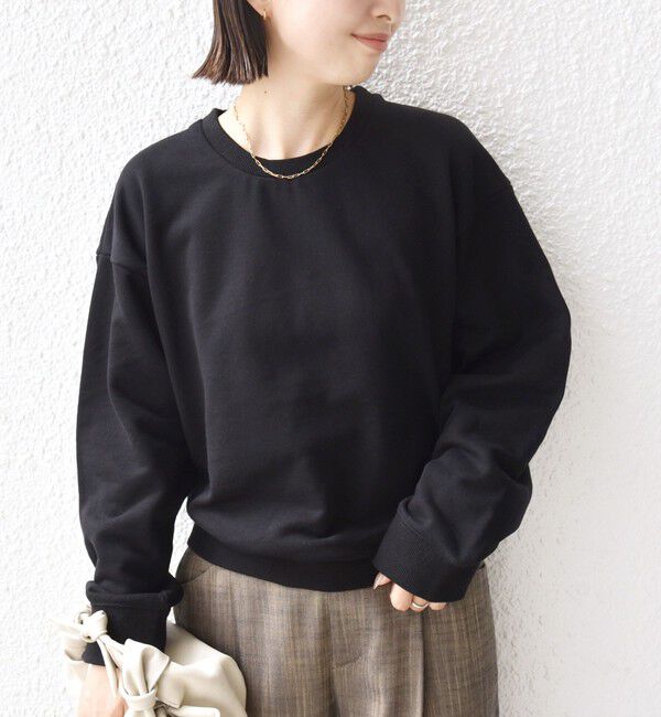 SHIPS for women「【WEB限定】〈手洗い可能〉パール調 ネックレス チャーム 付 ドルマン スウェット」|スウェット・ジャージ|