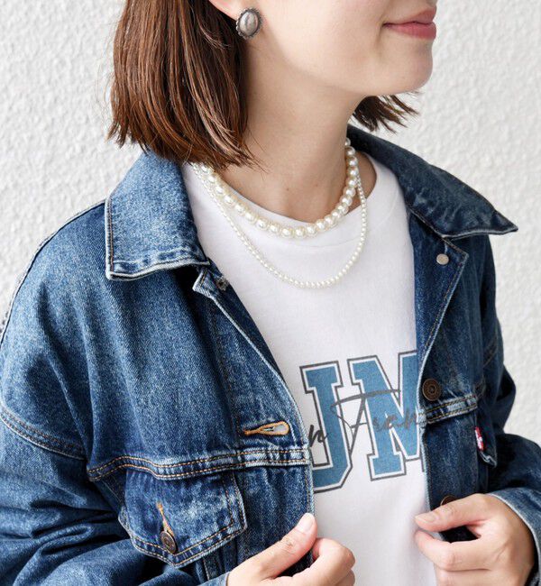 SHIPS for women「【WEB限定】〈手洗い可能〉パール調 ネックレス チャーム 付 ドルマン スウェット」|スウェット・ジャージ|