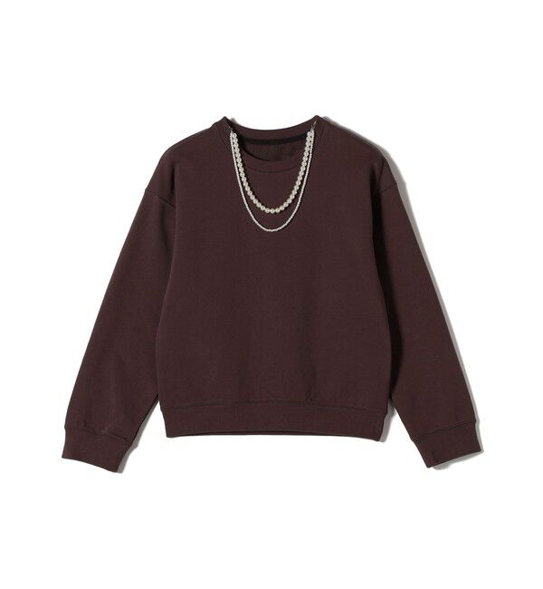 SHIPS for women「【WEB限定】〈手洗い可能〉パール調 ネックレス チャーム 付 ドルマン スウェット」|スウェット・ジャージ|