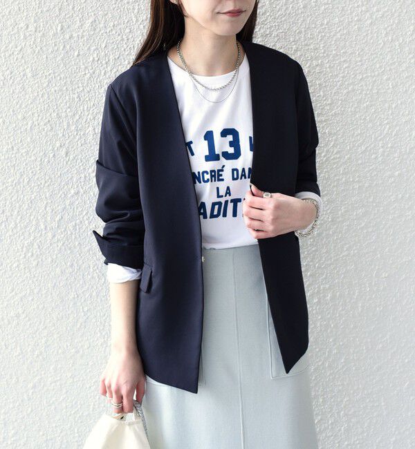 SHIPS Colors 「SHIPS Colors:〈手洗い可能〉2WAY ストレッチ Vカラー ジャケット（セットアップ対応可能）◇」|ノーカラージャケット|