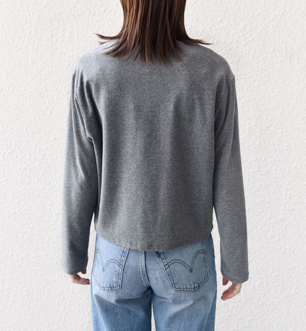 SHIPS for women「〈手洗い可能〉コットン ベロア パール モチーフ ボタン カーディガン」|カーディガン|