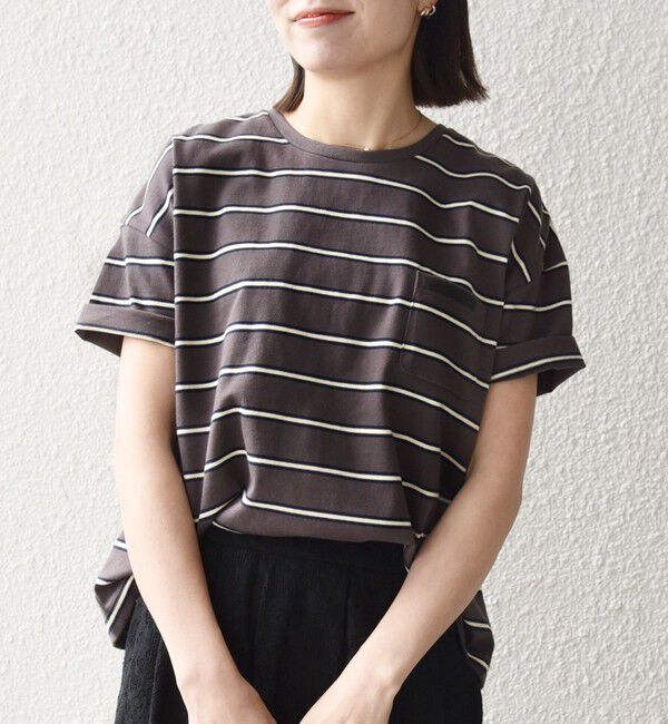 SHIPS any「SHIPS any:〈洗濯機可能〉マルチボーダー ワイド TEE」|Tシャツ・カットソー|