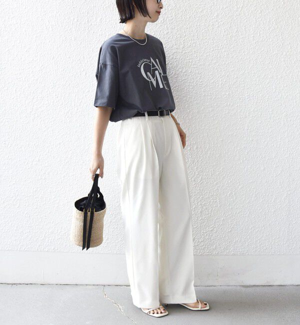 SHIPS for women「【SHIPS別注】81BRANCA: 5分袖 ロゴ TEE」|Tシャツ・カットソー|