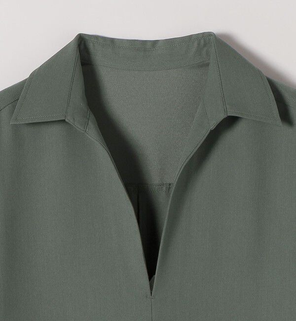 quaranciel「quaranciel:〈洗濯機可能〉Vネック スキッパー ロング シャツ ワンピース」|ワンピース|
