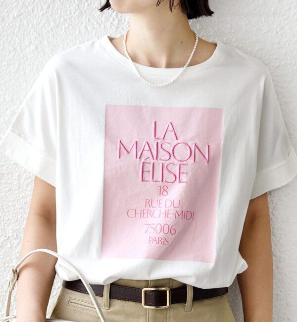 SHIPS for women「【WEB限定】オーガニック コットン ロゴ フレンチスリーブ TEE」|Tシャツ・カットソー|