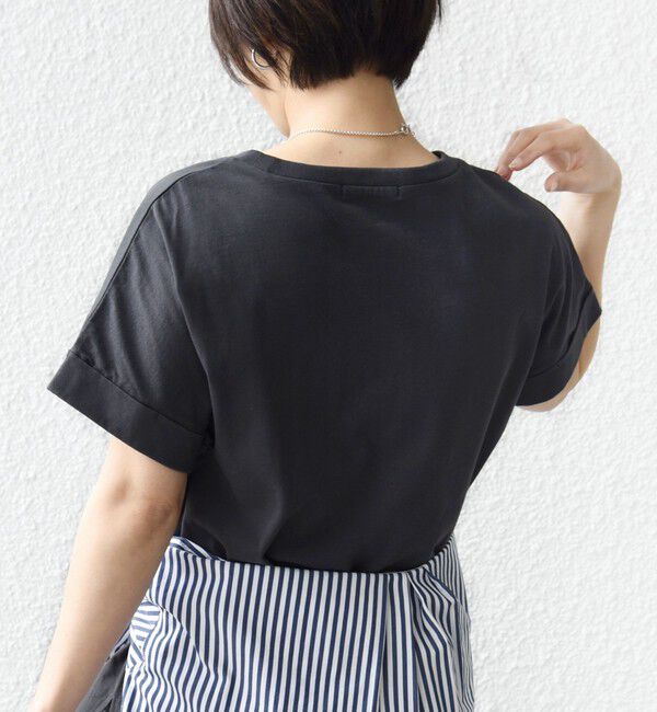 SHIPS for women「【WEB限定】オーガニック コットン ロゴ フレンチスリーブ TEE」|Tシャツ・カットソー|