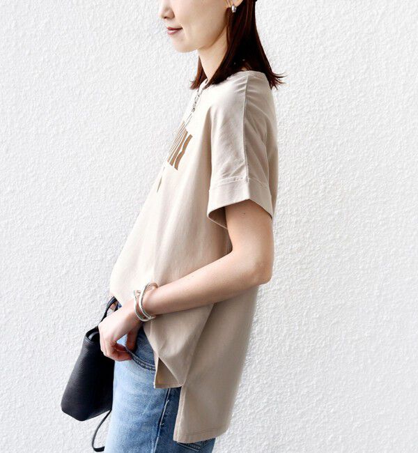 SHIPS for women「【WEB限定】オーガニック コットン ロゴ フレンチスリーブ TEE」|Tシャツ・カットソー|