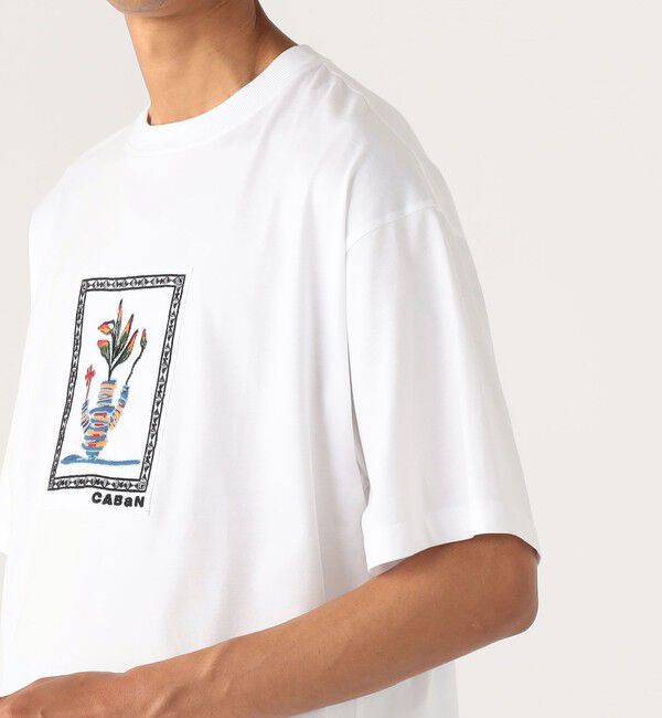 CABaN「CABaN スビンコットン アフリカンエンブロイダリーＴシャツ」|Tシャツ・カットソー|