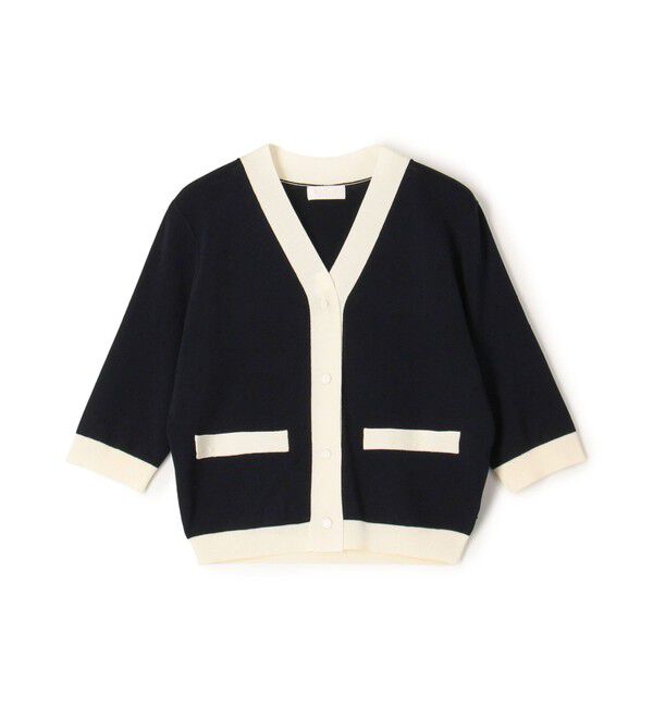 Ballsey「ストレッチタックドット Vネックカーディガン」|カーディガン|68 ネイビー系