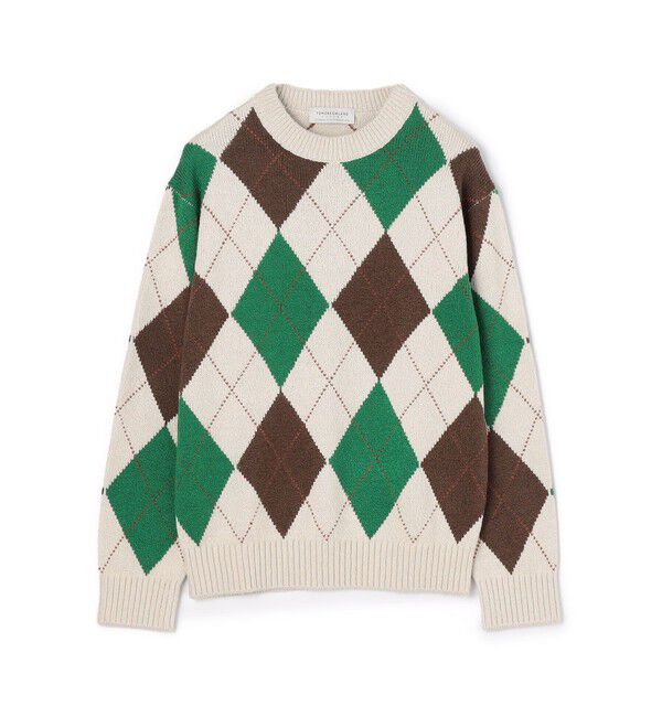 TOMORROWLAND MENS「TOMORROWLAND tricot シルク アーガイル クルーネックニット」|ニット・セーター|12 ホワイト系