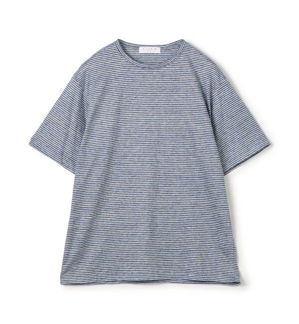 TOMORROWLAND MENS「リネン ボーダー ハーフスリーブカットソー BOTTO GIUSEPPE」|Tシャツ・カットソー|36 ブルー系
