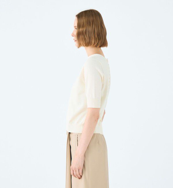 Ballsey「パールコンビ バックシャンハーフスリーブプルオーバー」|ニット・セーター|
