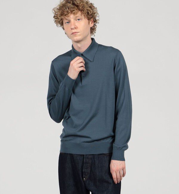 TOMORROWLAND MENS「TOMORROWLAND tricot スーパーファインメリノウール ニットポロシャツ S-WOOL」|ニット・セーター|