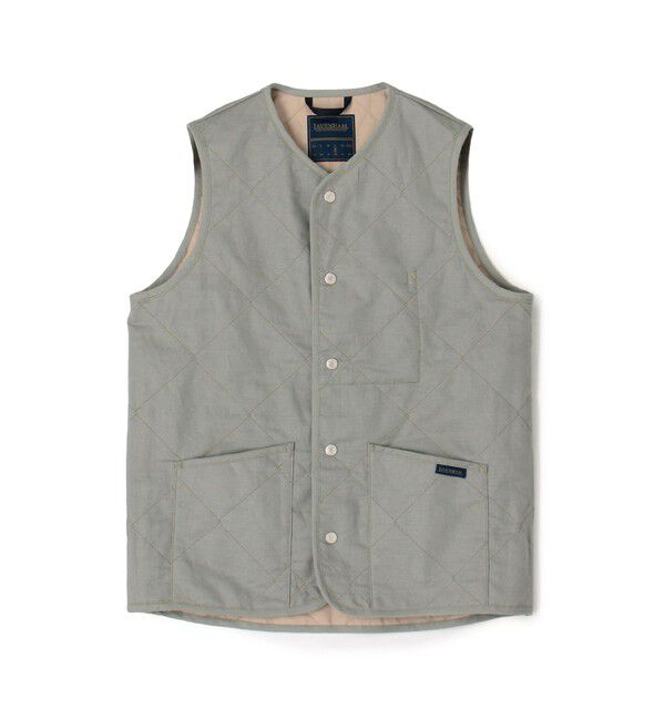 TOMORROWLAND BUYING WEAR「LAVENHAM UNWADDED THORNHAM リネンコットン キルティングベスト」|ベスト・ジレ|55 ライトグリーン