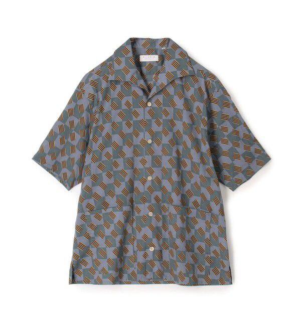 TOMORROWLAND MENS「コットン ビンテージプリント ハーフスリーブシャツ」|シャツ・ブラウス|56 ブルー系