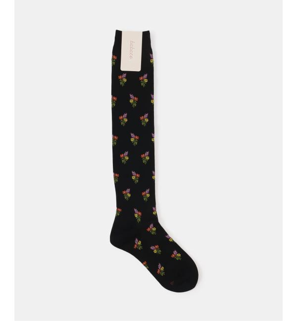  「babaco Small Bouquet Knee High Socks BA02-BN79HS：靴下」|ソックス|ブラック