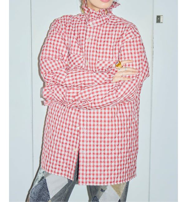  「MASU PRINCE PUFFER PLAID SHIRT M26H98SL004：シャツ」|シャツ・ブラウス|レッド