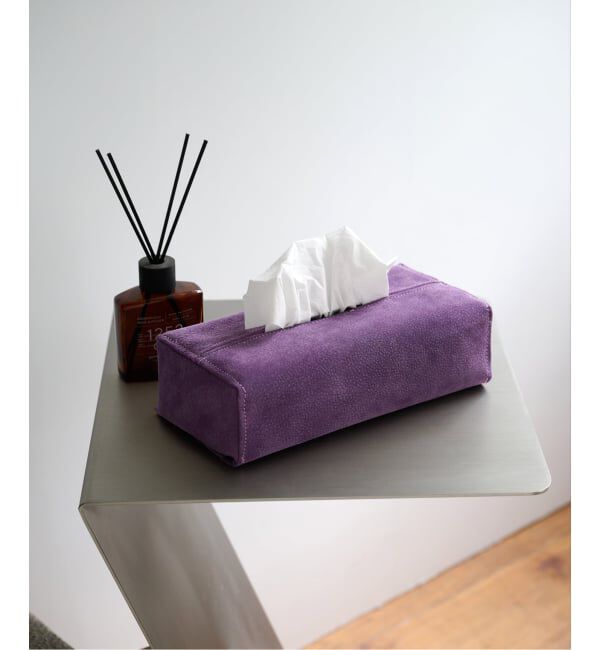 journal standard Furniture「SUEDE TISSUE CASE　ティッシュケース」|ダストボックス|パープル