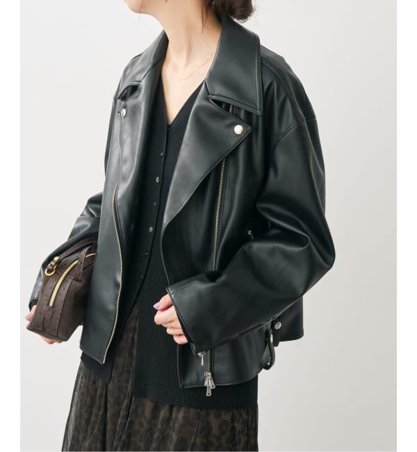 Spick and Span「フェイクレザーライダースジャケット」|ライダースジャケット|