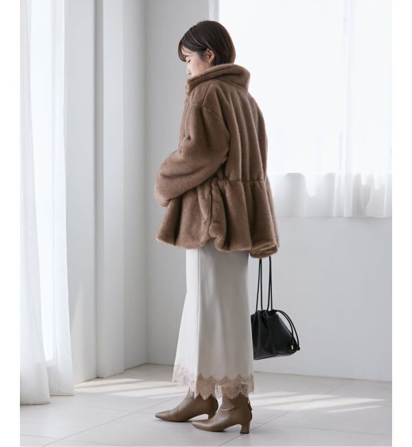  「《予約》【洗える】ペプラムファーコート」|その他|