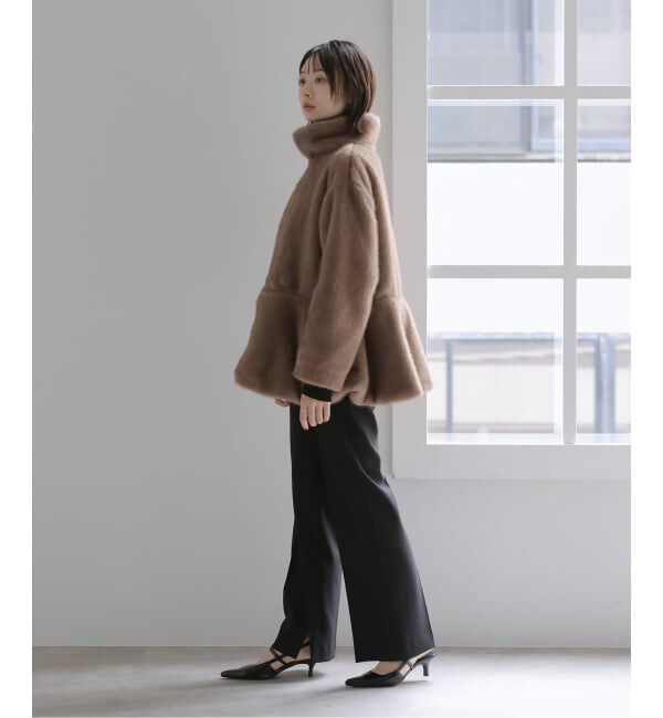  「《予約》【洗える】ペプラムファーコート」|その他|