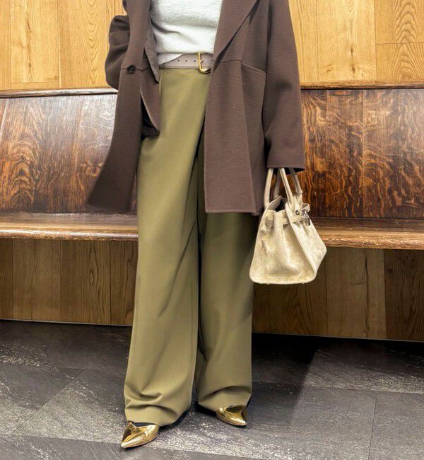 NOLLEY'S sophi「ウォッシャブルピーチツイルラップワイドパンツ」|その他|オリーブ