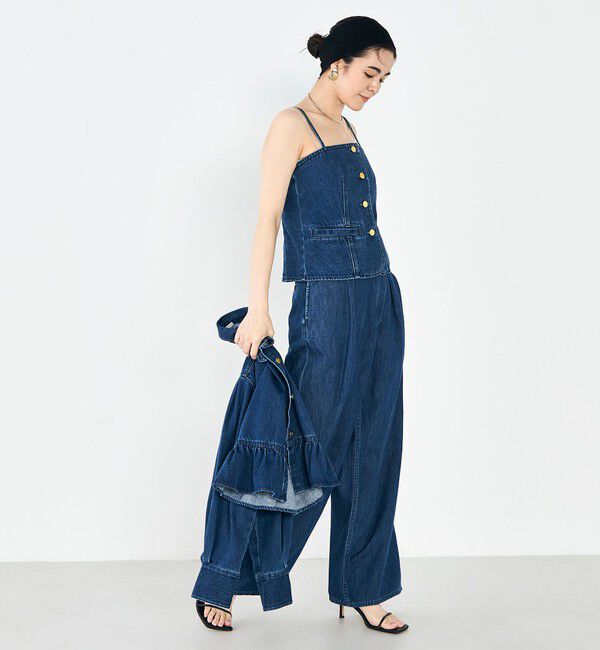 Rie Miller「【RM denim】リネン混ラップワイドパンツ」|その他|