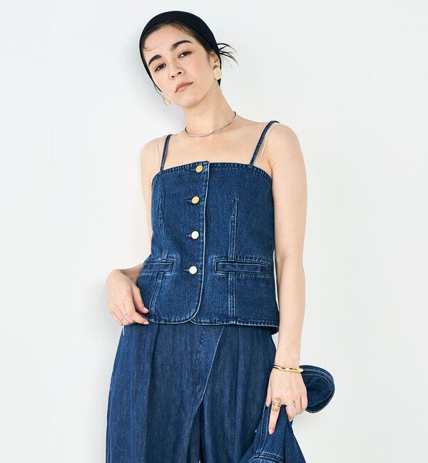 Rie Miller「【RM denim】2WAYデニムビスチェ」|キャミソール|