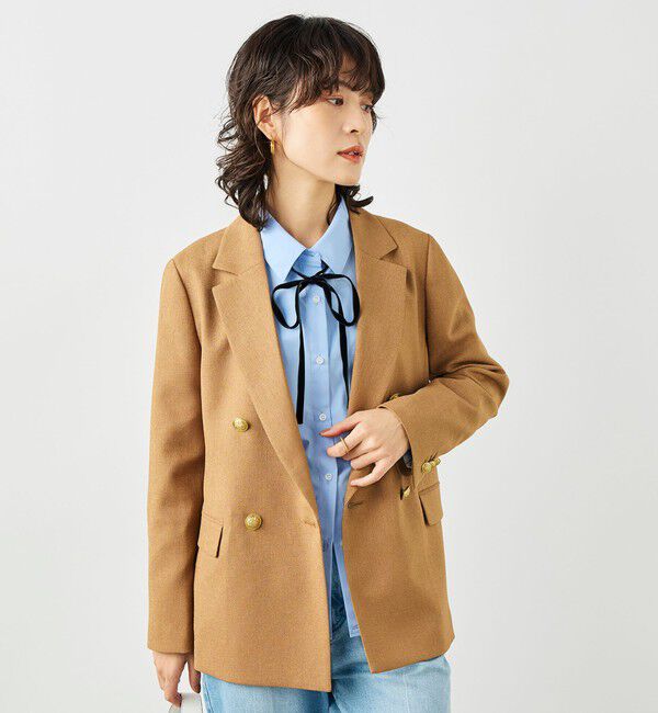 NOLLEY'S「《セットアップ対応》ウォッシャブルハイスペック麻調ダブルジャケット」|テーラードジャケット|