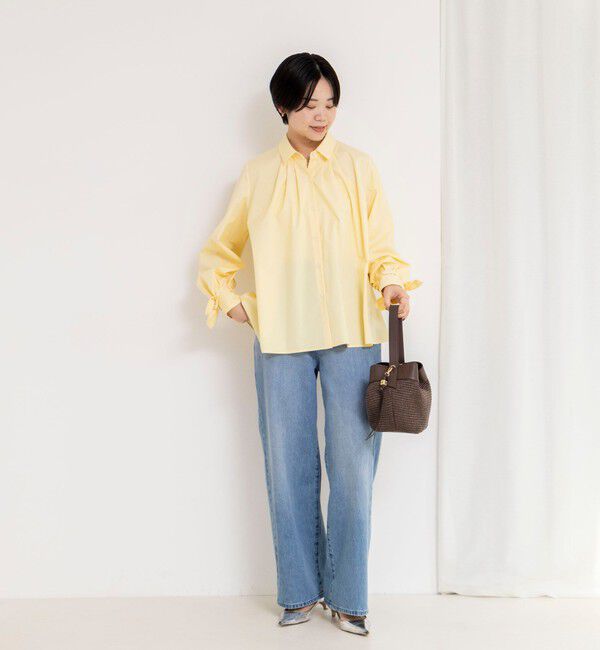 NOLLEY'S「ウォッシャブル袖リボン付きボリュームシャツ」|シャツ・ブラウス|