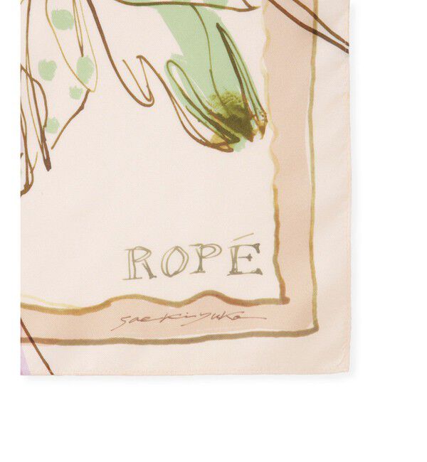 ROPE「【YUKO SAEKI for ROPE&rsquo;・コラボ】スカーフ柄プリント シルクスカーフ/Lサイズ」|バンダナ・スカーフ|