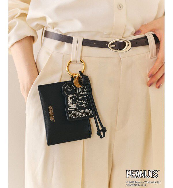 E'POR「【WEB限定/一部店舗限定】【E'POR&times;PEANUTS】別注 ポーチ付き ART CHARM」|チャーム・キーホルダー|ブラック(01)