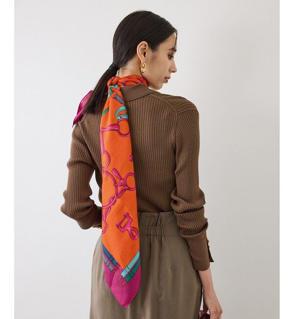 ROPE「ROPE' リバイバルシルクスカーフ/ Lサイズ・26AW」|バンダナ・スカーフ|オレンジ(70)