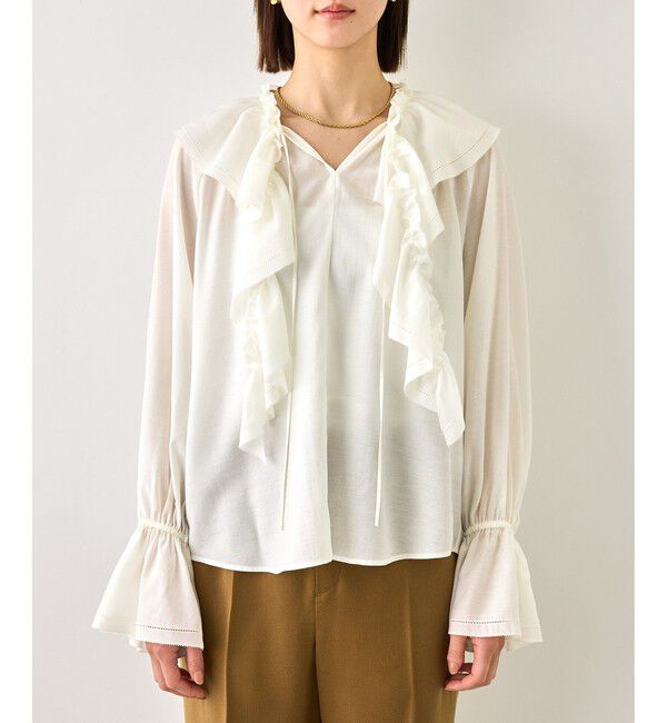 ROPE「【J'aDoRe・店舗限定サイズ】2WAYラッフルフリルブラウス(襟取り外し可能 )」|シャツ・ブラウス|