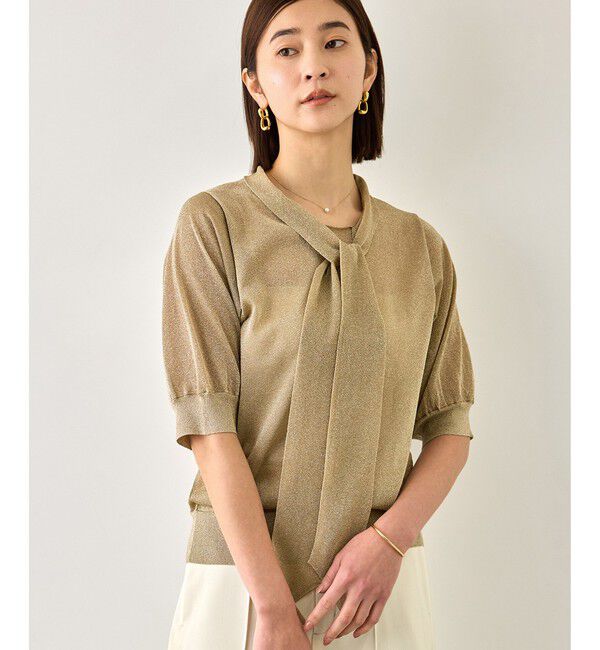 ROPE「【J'aDoRe・店舗限定サイズ】シアーラメボウタイニット」|ニット・セーター|