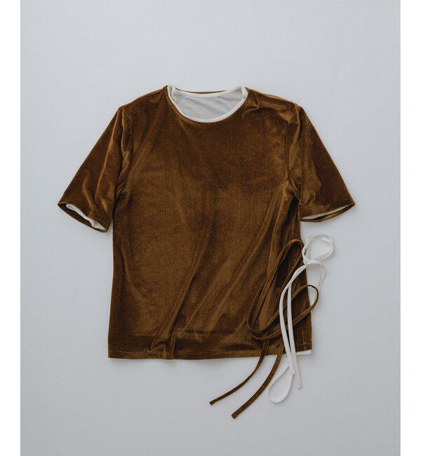 ROPE「【J'aDoRe・店舗限定サイズ】紐チョーカー付きシアーベロアTシャツ」|Tシャツ・カットソー|