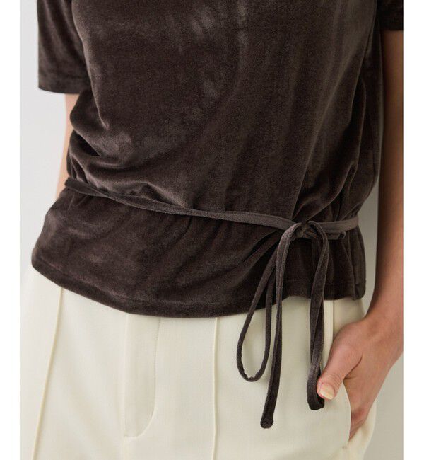 ROPE「【J'aDoRe・店舗限定サイズ】紐チョーカー付きシアーベロアTシャツ」|Tシャツ・カットソー|
