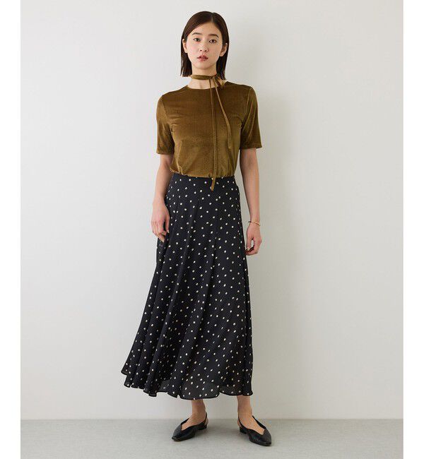 ROPE「【J'aDoRe・店舗限定サイズ】紐チョーカー付きシアーベロアTシャツ」|Tシャツ・カットソー|