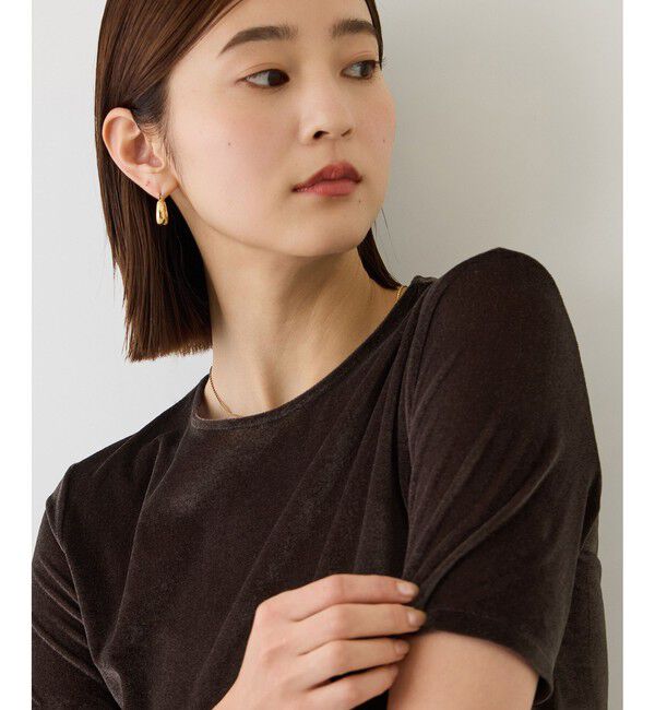 ROPE「【J'aDoRe・店舗限定サイズ】紐チョーカー付きシアーベロアTシャツ」|Tシャツ・カットソー|