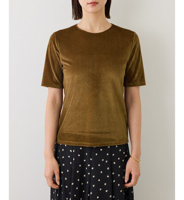 ROPE「【J'aDoRe・店舗限定サイズ】紐チョーカー付きシアーベロアTシャツ」|Tシャツ・カットソー|